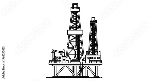 Industrial oil drilling rig platform.