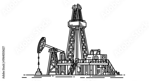 Industrial oil pump and derrick system.