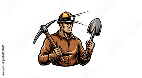 Man wearing a mining hard hat.