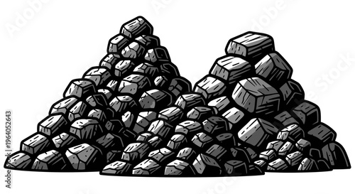 Pile of Coal or Dark Stones.