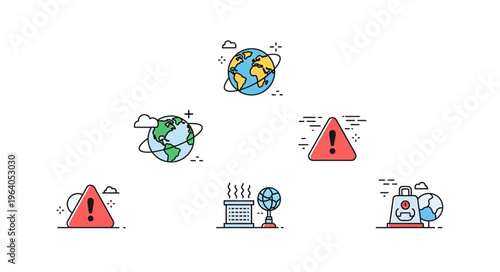 Illustrations Depicting Global Warming and Environmental Concerns.