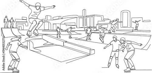 skateboarders performing tricks