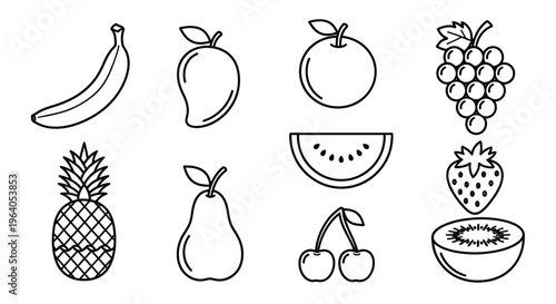 Variety of fresh fruit icons 2.