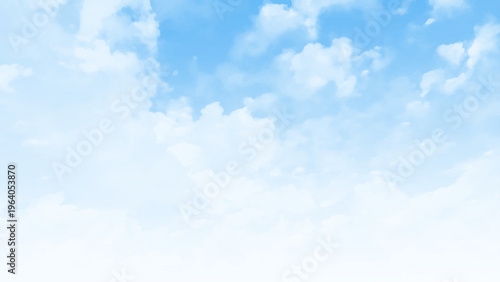 Vector illustration of a beautiful blue sky with realistic clouds. Abstract heaven atmosphere environment