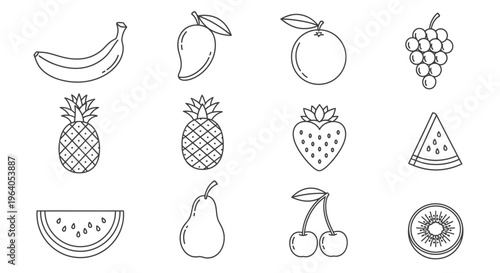 Variety of Fresh Fruit Illustrations 4.