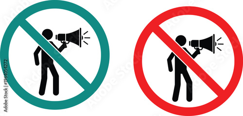 Prohibition signs for loudspeaker usage