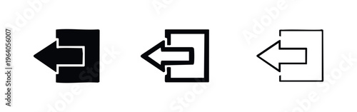 Back or Previous Icon Set with Left-Pointing Arrow