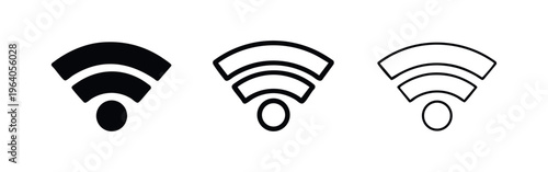 Wi-Fi Reduced Signal Strength Icons Set.