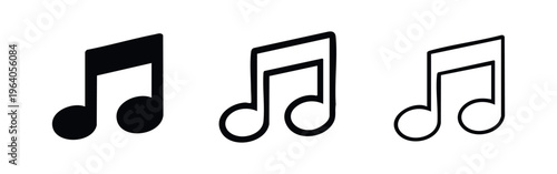 Musical Note Icons - Double Eighth Note Symbols Collection