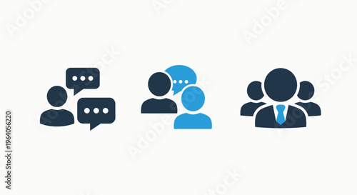 Dynamic people, communication, group, and business team icons for social networking, chat, and collaboration concepts