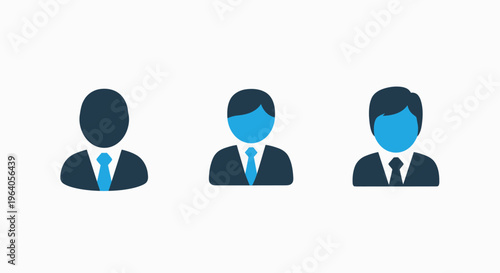Professional business people silhouettes icons set for corporate identity and human resources
