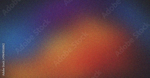 Vibrant blue and orange color explosion with textured noise effect.