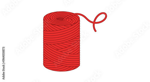Red String Wound on a Spool
