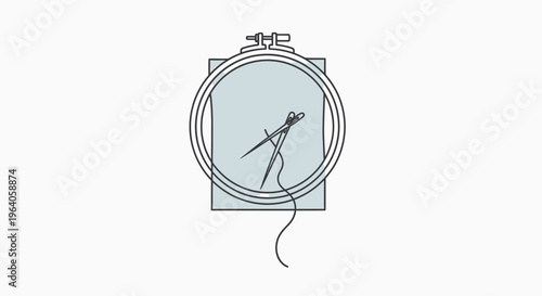 Embroidery Hoop With Needle and Thread