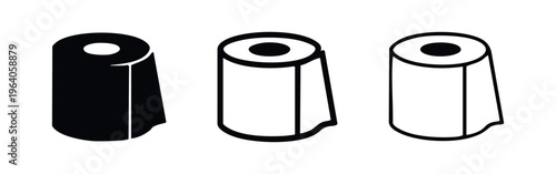 Paper Towel Roll Icon Set. Kitchen and Hygiene Symbols Collection. Cleaning Product Vector Illustration for Household.