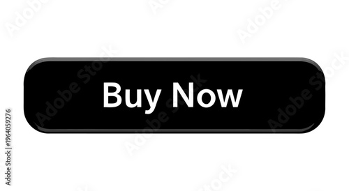 Buy Now button vector illustration - a black rectangular button with white text for online shopping and e-commerce, perfect for web design and digital marketing campaigns