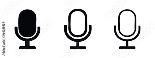 Microphone Icon Collection - Audio Recording and Voice Input Device Vector