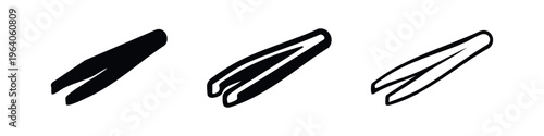 Tweezers grooming and tool icon set.