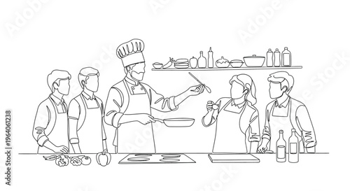 chef teaching cooking class