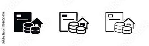 Real Estate Investment and Property Value Growth Icon Set