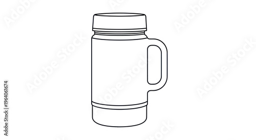 Simple line drawing of a mug.