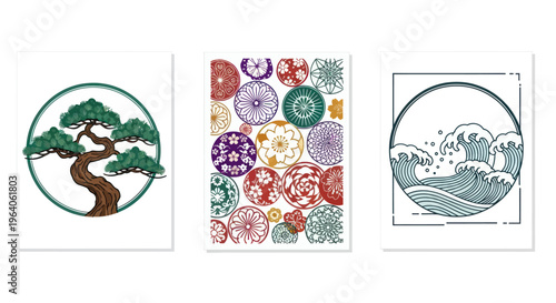 Colorful sushi rolls on plate.