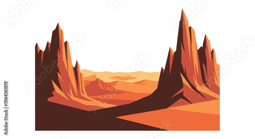 Desert Rock Formations Landscape View.