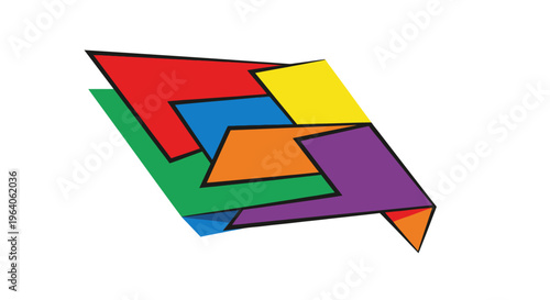 Colorful geometric shapes in motion.