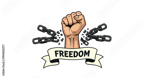 Fist Breaking Free From Chains Freedom.