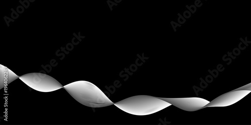 Shiny silver metal spoon and fork cutlery tools casting a white smoke wave design on a black background for restaurant kitchen food cooking