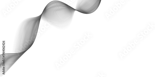 Elegant black and white silk ribbon tied into a decorative bow tie knot isolated on a white background for a festive Christmas gift or fashion accessory design