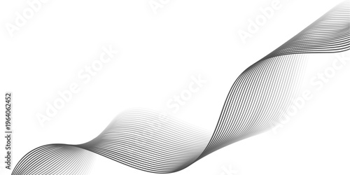 A blue gradient wave design with flowing 3d curves and light vector lines creates a professional business illustration over a white background