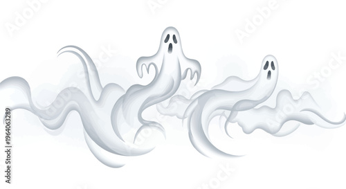 Cute ghost character illustration for Halloween spooky theme