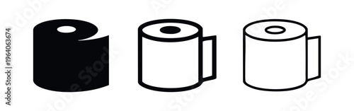 Film Roll Icon Set - Photography and Analog Media Symbols in Solid and Outline Vector Styles