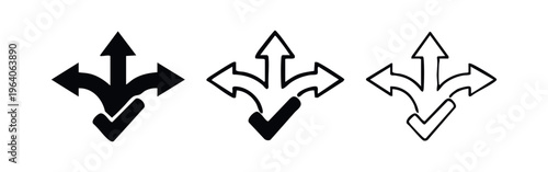 Decision Making Icon Set, Multiple Choice Symbol Collection, Direction and Solution Icons