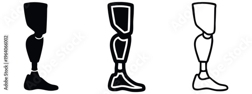 Prosthetic Leg Icon Set - Medical Bionic Limb Vectors for Disability and Rehabilitation