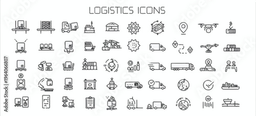 Extensive Collection of Logistics and Shipping Icons