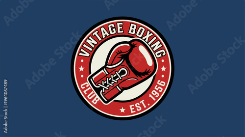 Vintage Boxing Club Logo - A Classic Emblem of Combat Sports.