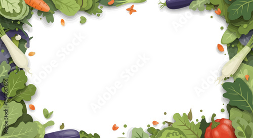 Fresh Vegetable Border Frame with Copy Space - Healthy Food Concept