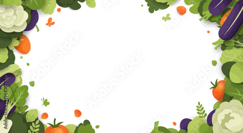 Fresh Vegetable Border Frame with Copy Space - Healthy Food Concept