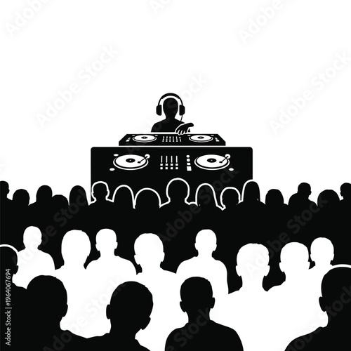 DJ performing for a crowd at a music event.