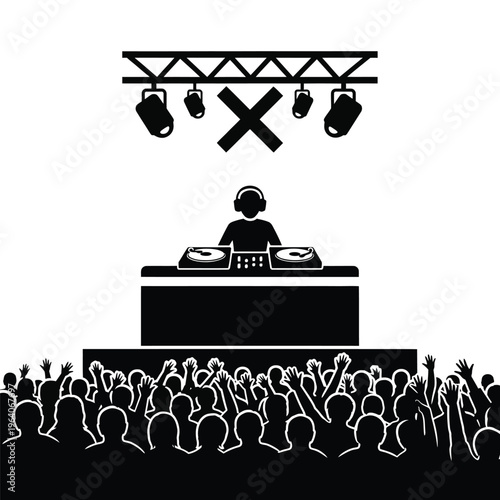 DJ performing for a crowd at a music event.