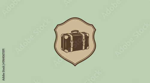 Vintage Suitcase Emblem - A Symbol of Travel and Adventure.