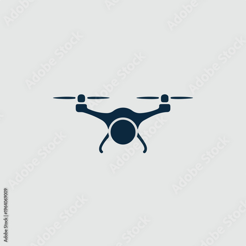 Simple silhouette icon of a quadcopter drone symbol