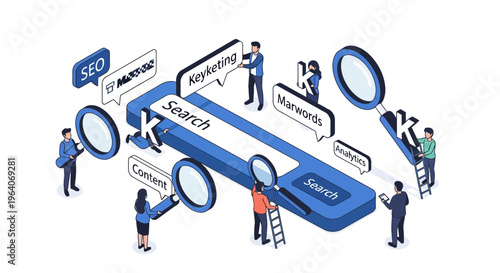 Team work on SEO web site search rank and data for growth now fast art