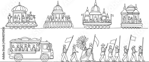 vintage travel india illustrations