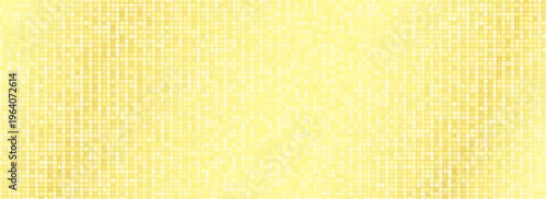 Golden disco party pattern. Yellow square sequin mosaic texture background. Abstract gold shining glitter halftone wallpaper. Pop up comic sparkling glitter backdrop. Colorful dot texture