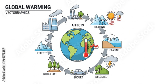 Global Warming Effects - A Visual Representation of Climate Change Impacts.