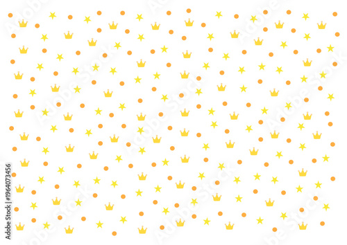 Seamless repeating pattern with elegant princess crowns in soft pastel girly style on light background for kids nursery textile and decorative design