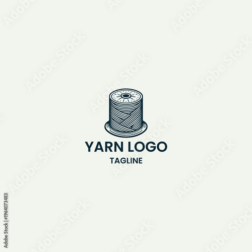 Yarn logo style icon design template vector illustration